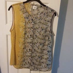 CAbi #5221 Sheer Floral Blouse